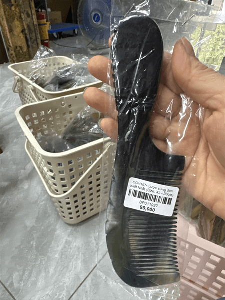 COH167- Lược sừng đen xuất Nhật (Size: XL - 20cm) COH167 - Cổ điển cao cấp đẹp hoàn hảo 2
