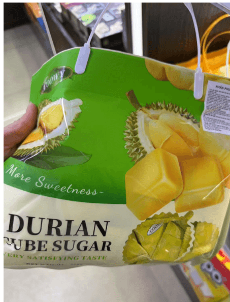 Kẹo quai xách sầu riêng durian cube 378g