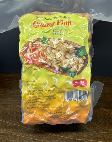 Hạt điều tuột lụa 500g