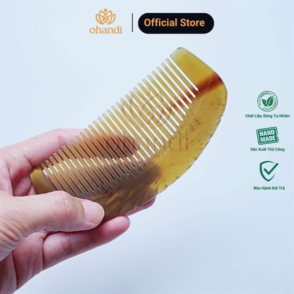 COH183- Lược sừng size 13cm Vương miện horn Comb of HAHACO