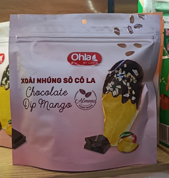 Xoài nhúng ohla socola hạnh nhân