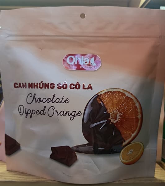 Cam nhúng ohla socola 100g chocolate dip orange* 50 gói
