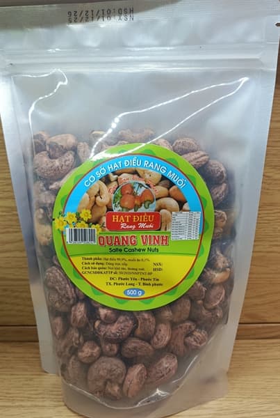 Hạt điều rang muối quang vinh túi zip 500g