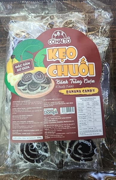 Kẹo chuối tươi cuộn bánh tráng