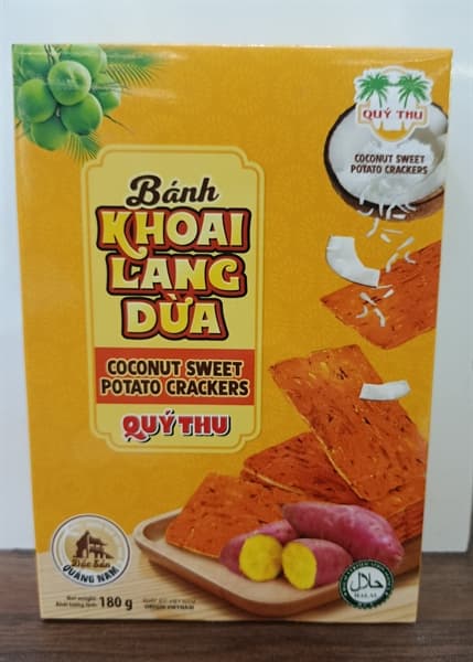 Bánh khoai lang dừa hộp vàng 180g
