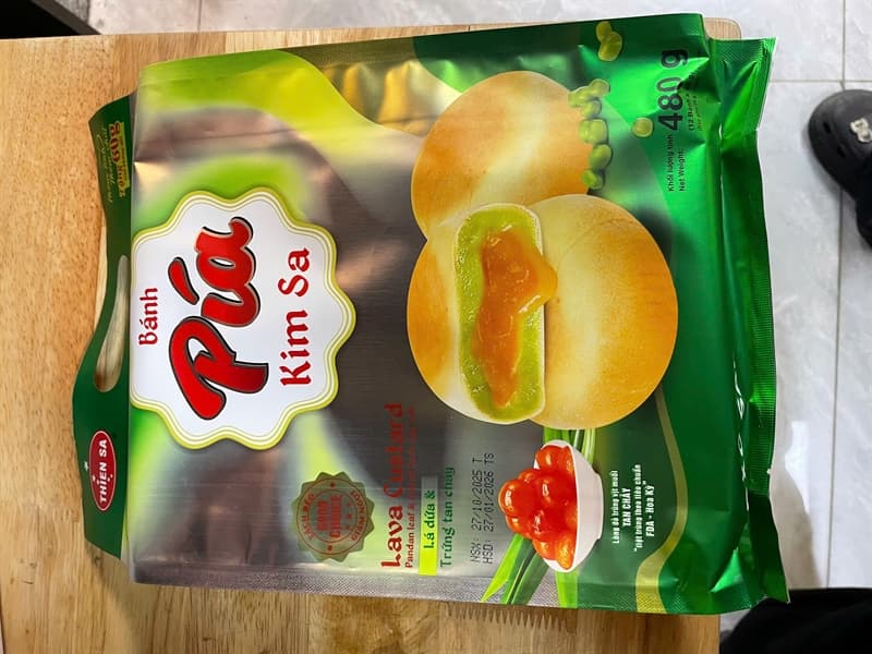 Bánh Pía thiên SA lá dứa trứng chảy 480g