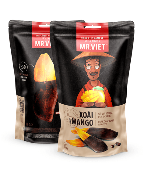 MR.VIET Xoài Sấy Với Sôcôla Đen & Cà Phê 100g Mr.Viet