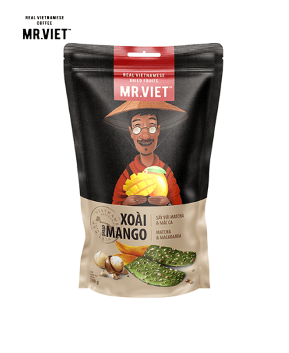 MR.VIET Xoài Sấy Với Matcha & Mắc Ca 100g Mr.Viet