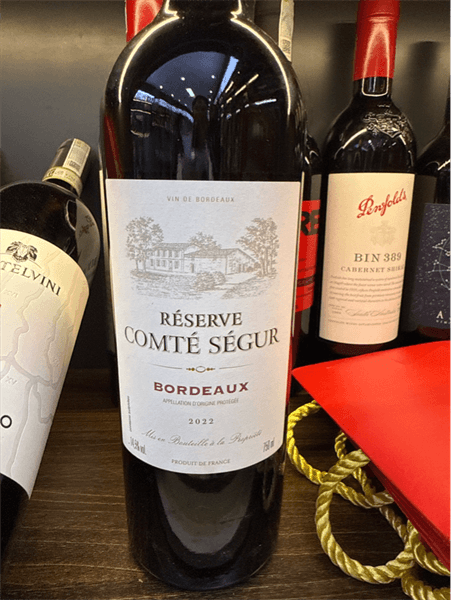 Rượu vang đỏ comte sagur reserve Bordeaux chai 750ml