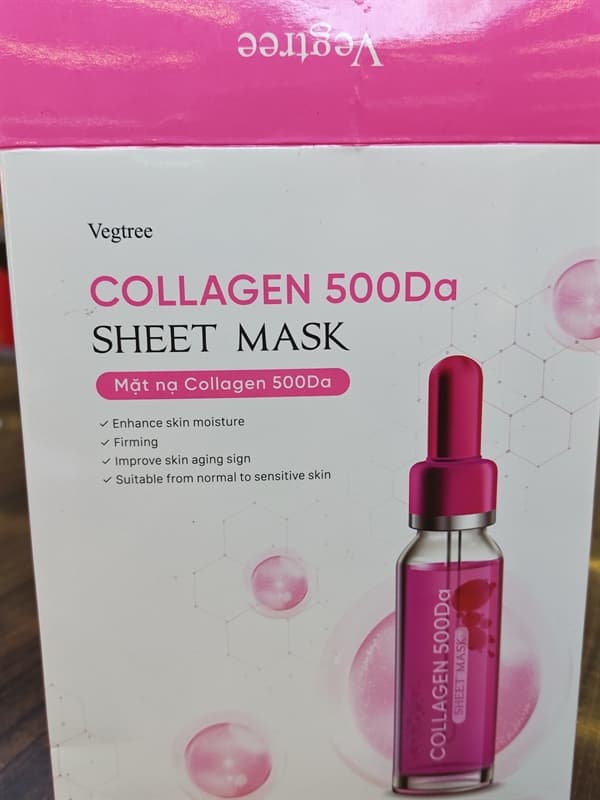 Mặt nạ vegtree hồng 25ml collagen 500DA Vegtree