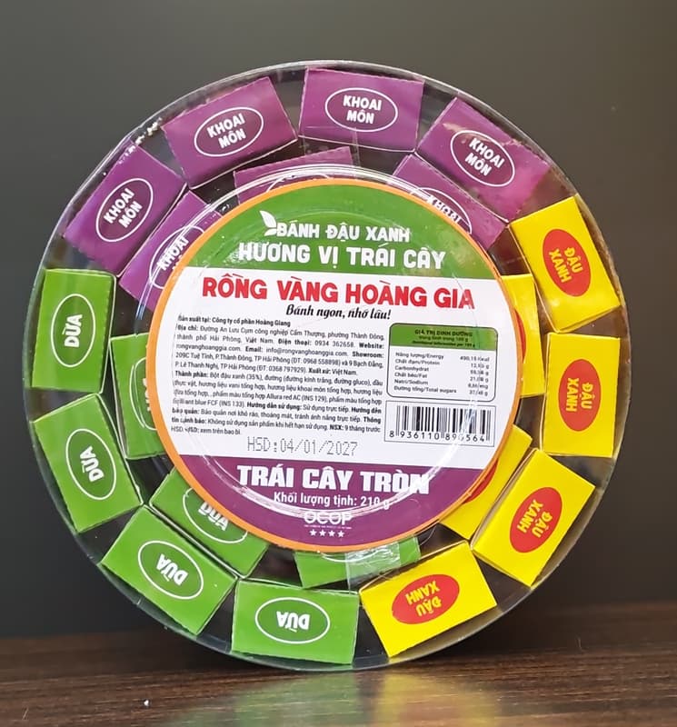 Bánh đậu xanh trái cây tròn