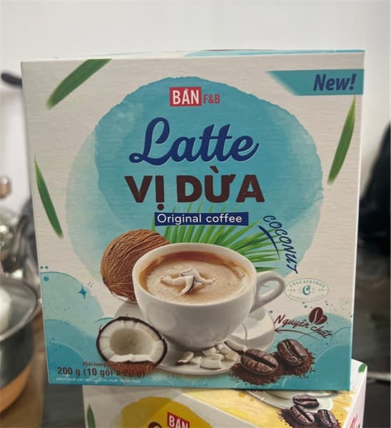 Cà phê Bản Latte vị dừa ban f&b 200g T24G