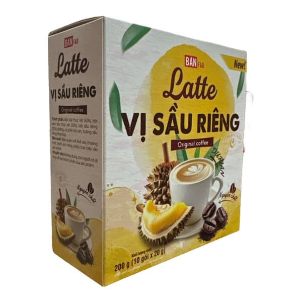 Cà phê bản Latte vị sầu riêng ban f&b 200g T24G