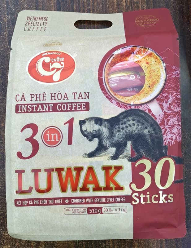 Cà phê hoà tan 3IN1 luwak 30 gói G7 3
