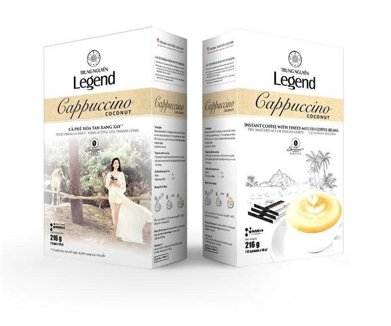 G7 Cafe legend cappuchino hương coconut hộp 12 gói