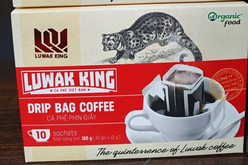 Organic food cà phê phin giấy aly coffee luwak hộp 120g T35