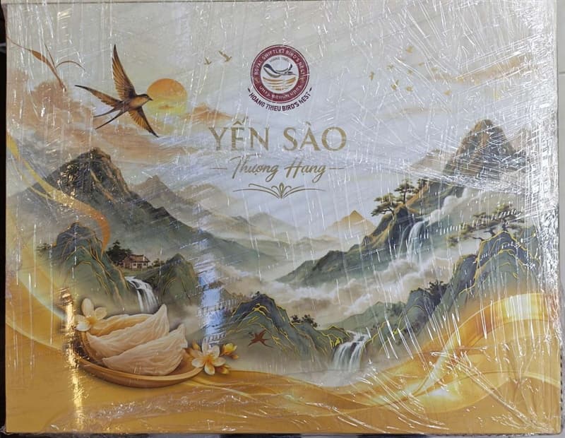 Vỏ hộp yến sào thượng hạng màu vàng Thiên Vân 10 hũ