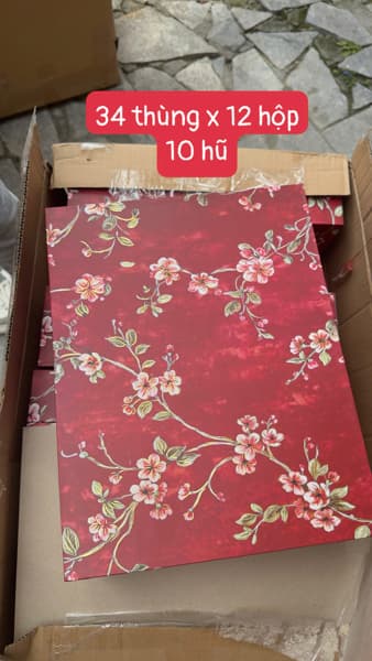 Vỏ hộp hoa đào 10 hũ kèm khay và túi lót lụa