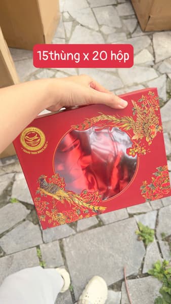 Vỏ hộp 6 hũ Phượng Hoàng khay lót lụa kèm túi