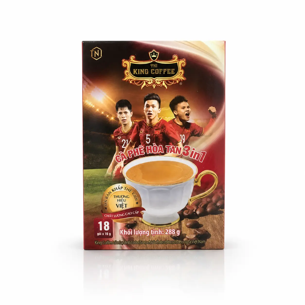 Cà phê hòa tan King coffe 3in1 hộp 18 gói 288g King