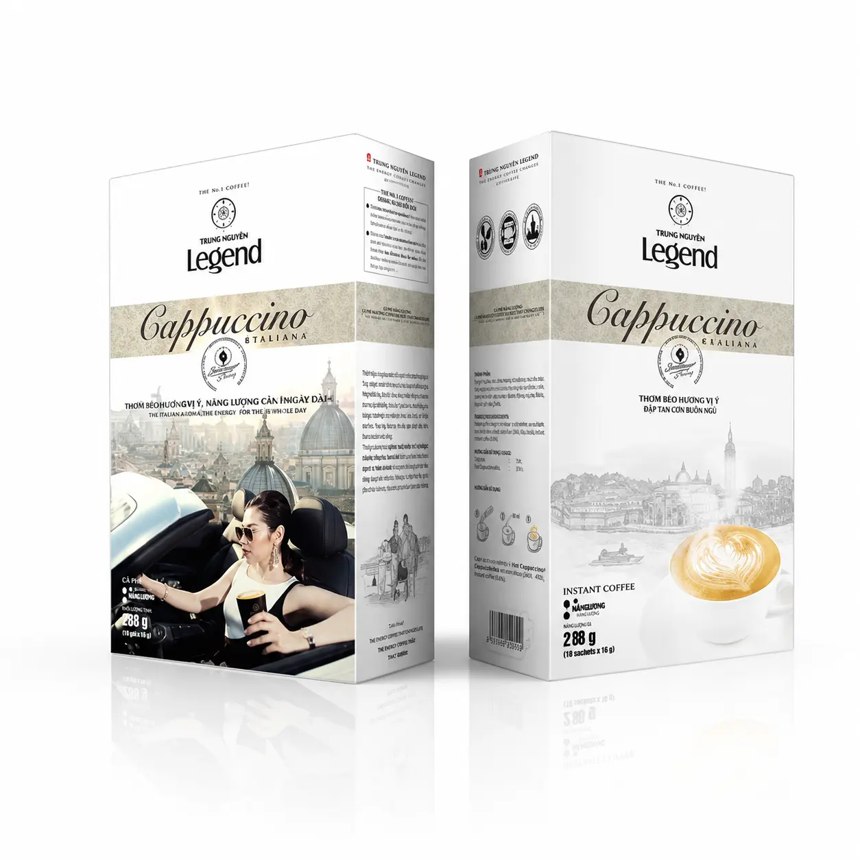 Cà phê cappuchino hương hạt dẻ 216 g 12 gói