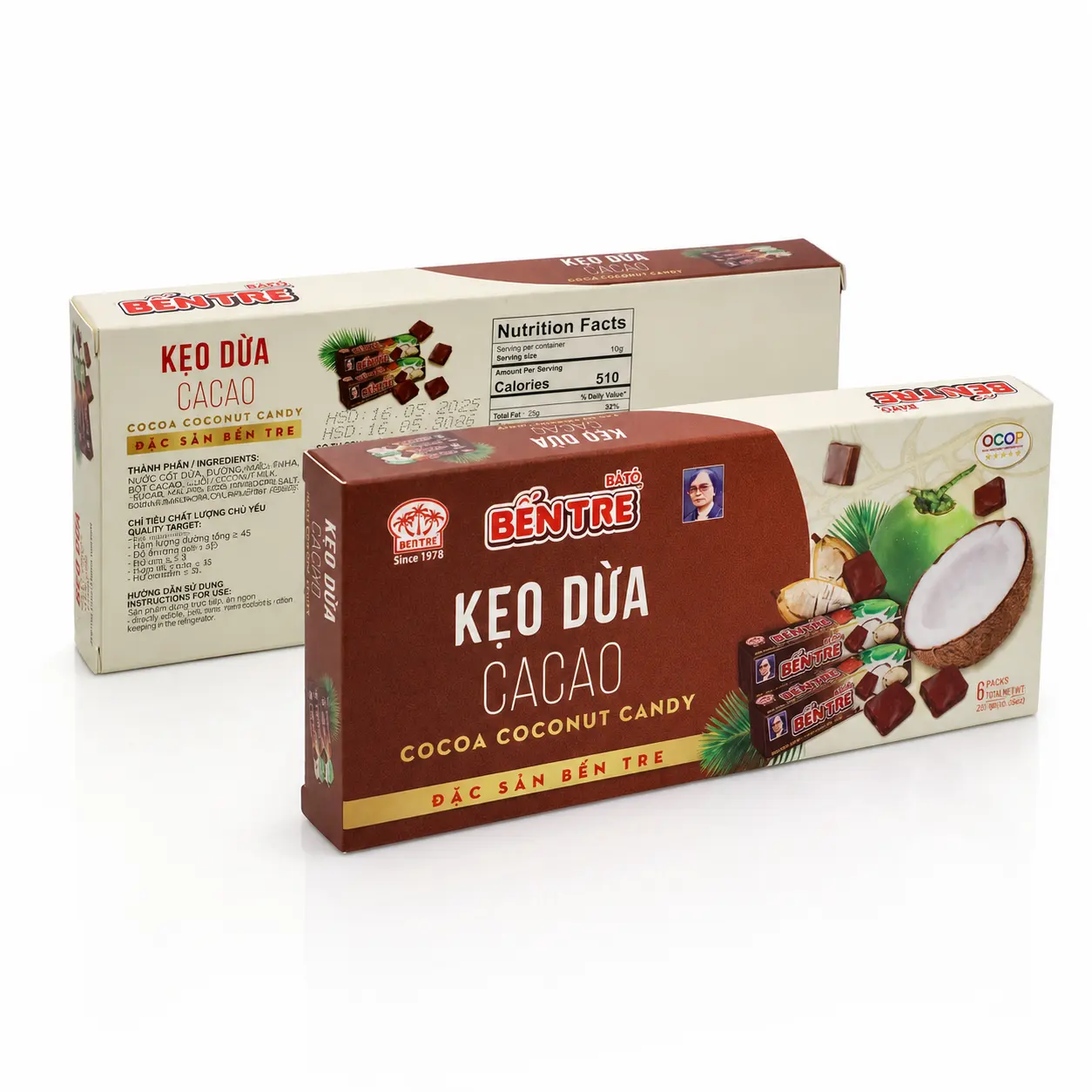 Kẹo dừa 6 Thanh cacao