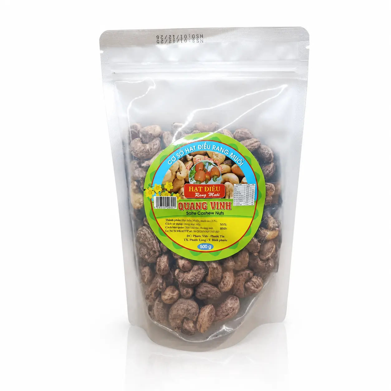 Hạt điều rang muối quang vinh túi zip 500g