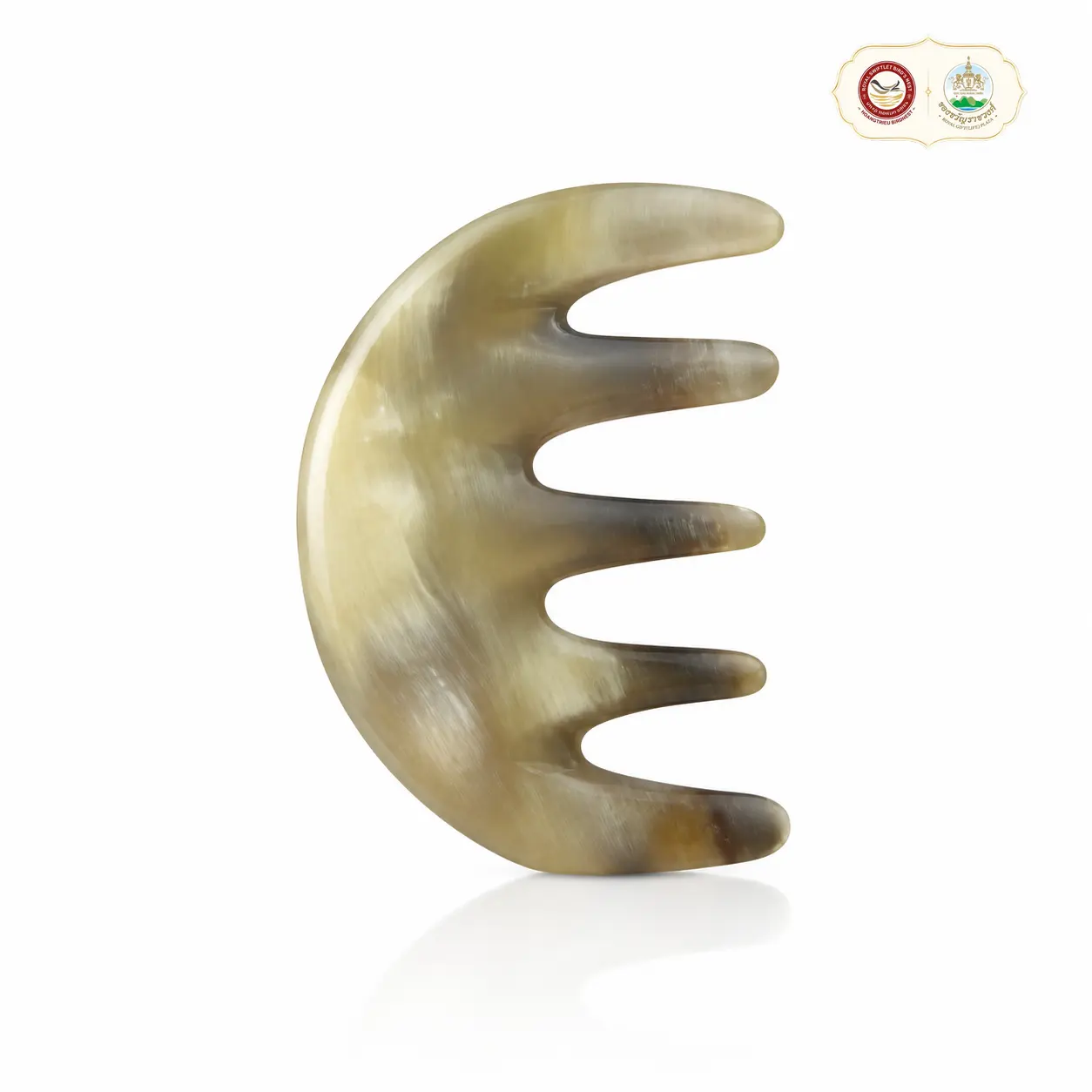COH143D- Lược sừng răng thưa thần thánh (Size: S - 9cm) chải tóc xoăn, rối, xù - Massa đầu giúp lưu thông máu
