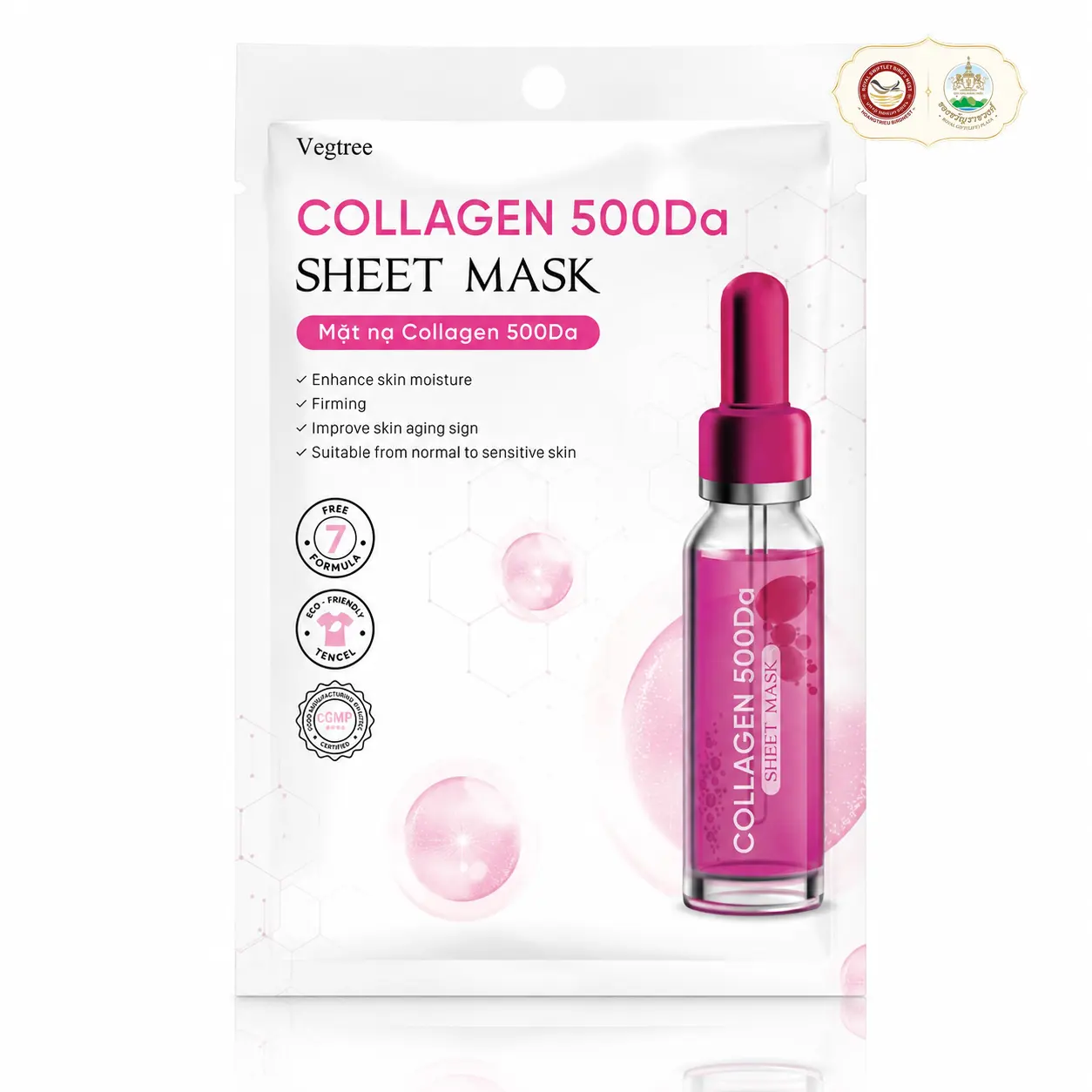 Mặt nạ vegtree hồng 25ml collagen 500DA Vegtree