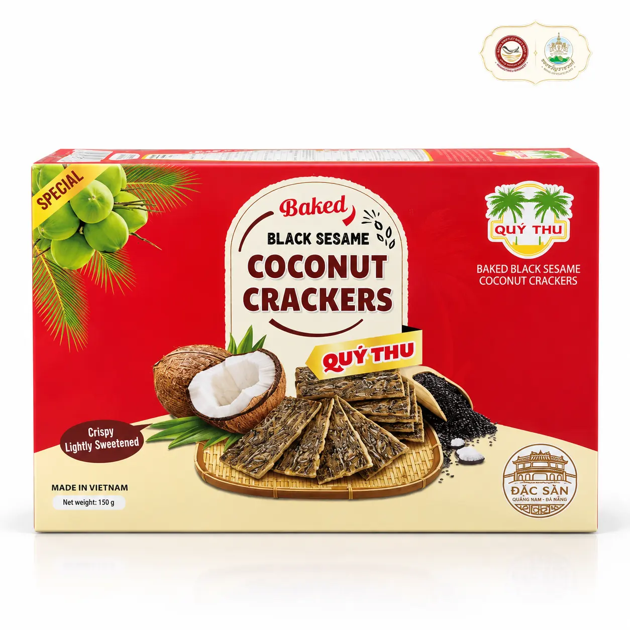Bánh Dừa Nướng Mè Đen Quý Thu - Gói Đỏ 150g