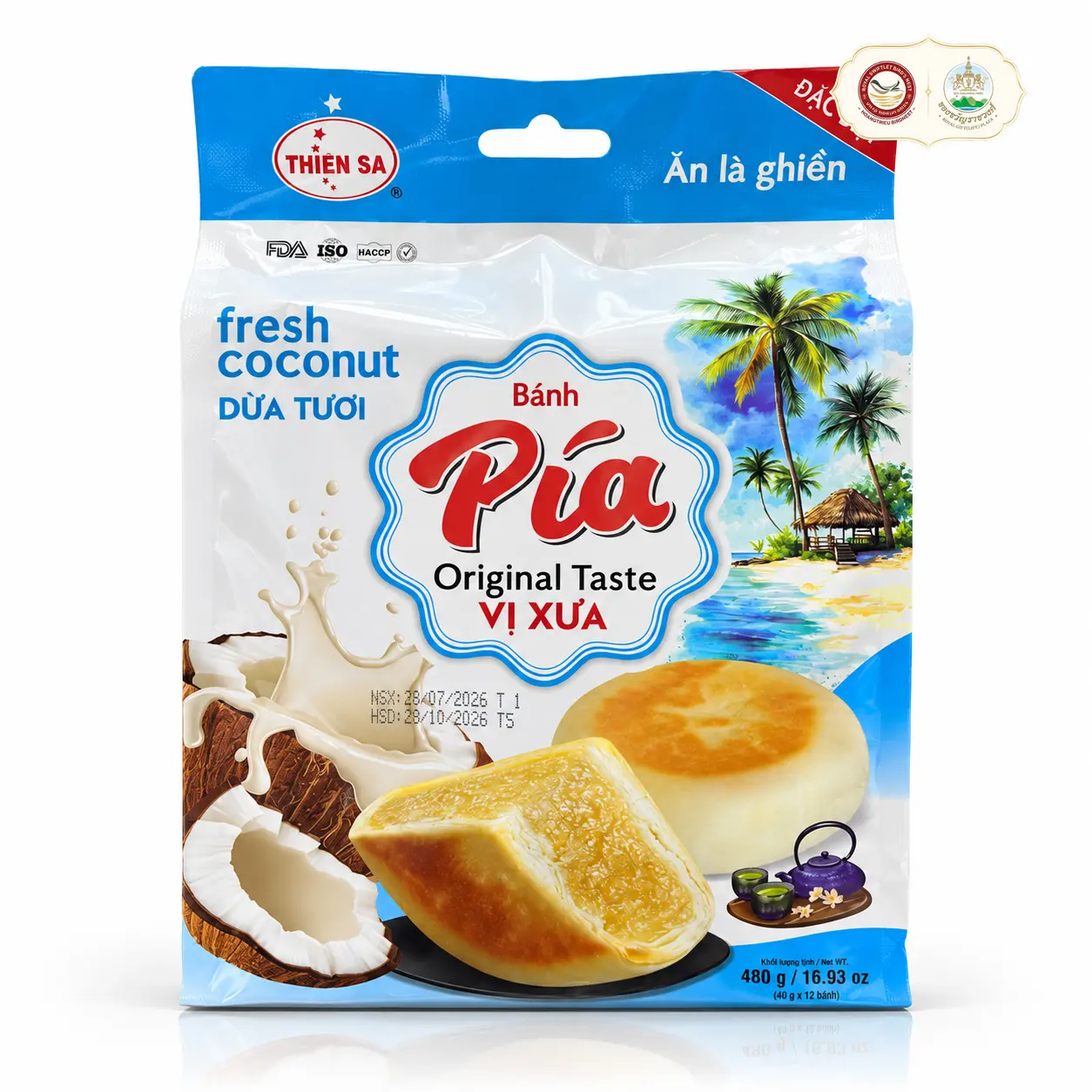 Bánh Pía Thiên Sa Dừa Tươi 480g