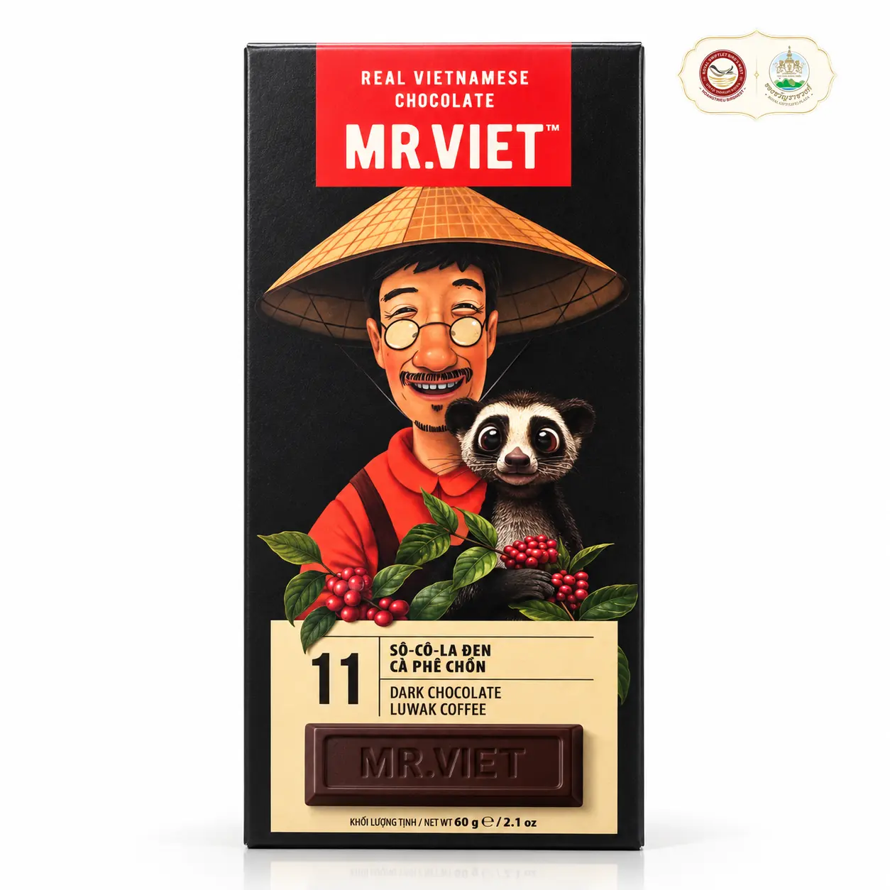 MR.VIET Sô Cô La Đen Cà Phê Chồn 60g
